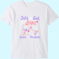 Just A Girl Who Loves Goats And Chickens Men's T-Shirt — Mens T Shirts