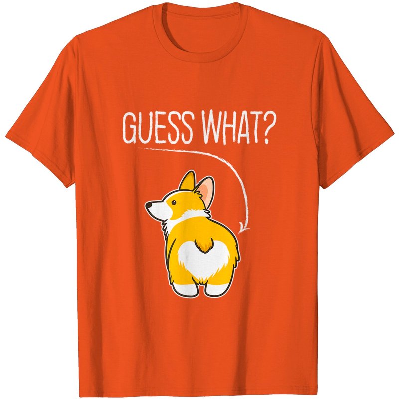 T-shirt drôle Guess What Corgi Butt pour hommes