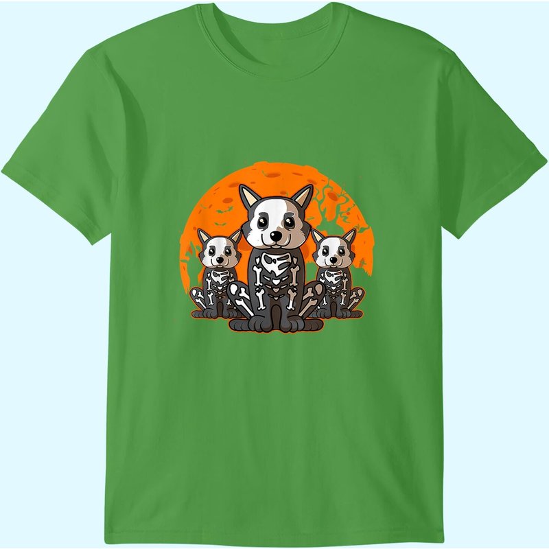 T-shirt graphique Corgi squelette Halloween pour hommes — T-shirts pour hommes