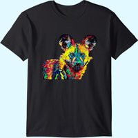 African Wild Dog T Shirt for Men in Black — Mens T Shirts