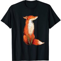 T-shirt Fox Orange avec un Renard en Aquarelle pour Hommes — T-shirts pour hommes