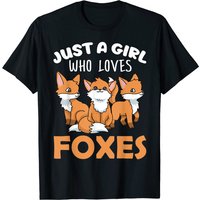 T-shirt Just A Girl Who Loves Foxes pour hommes en noir — T-shirts pour hommes