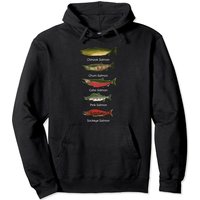 Pacific Salmon Fishing Pullover Hoodie for Unisex
