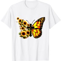 T-shirt Faith Cross Sunflower Butterflys Christianan pour hommes