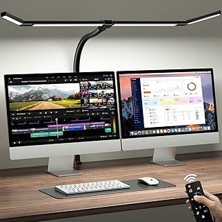 ONEMIX 42" LED Desk Lamp with Clamp and Remote, Adjustable Brightness