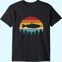 T-shirt Vintage Salmon pour hommes en noir