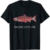 T-shirt pour hommes Coho Salmon Amérindien de Pacific City Oregon