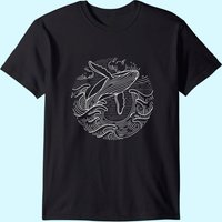 T-Shirt Océan Vagues Baleine à Bosse pour Hommes