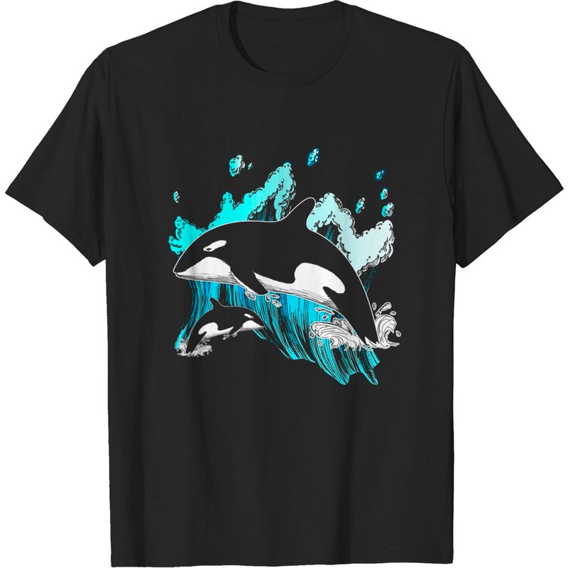T-shirt Killer Whale Ocean pour hommes - Noir — T-shirts pour hommes