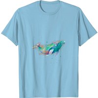 T-Shirt Hommes Baleine Aquarelle Arc-en-Ciel