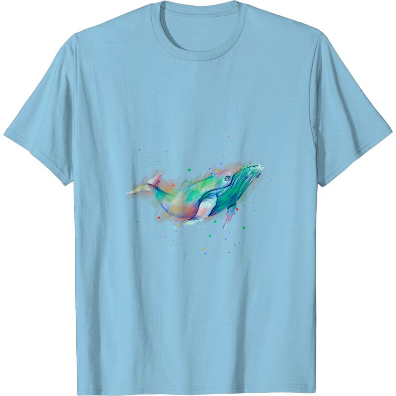 T-Shirt Hommes Baleine Aquarelle Arc-en-Ciel — T-shirts pour hommes