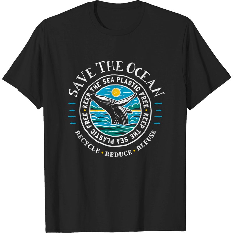 T-Shirt de Conservation des Baleines Sauvez l'Océan pour Hommes — T-shirts pour hommes