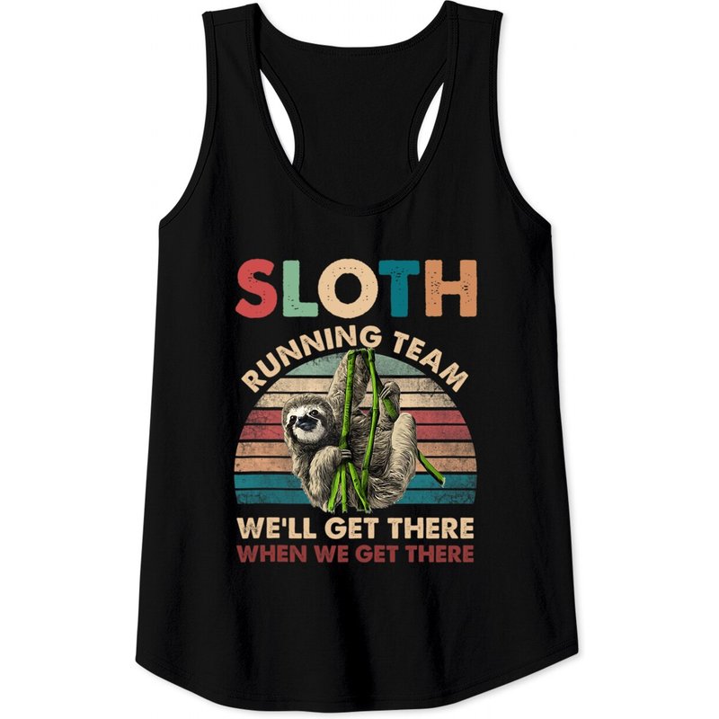 Funny Vintage Sloth Running Team Men's Tank Top — Mens T Shirts