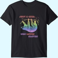 Just A Girl Who Loves Sloths Rainbow Sloth T-Shirt for Men — Mens T Shirts