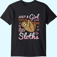 Sloth Girl T-Shirt for Men in Black — Mens T Shirts
