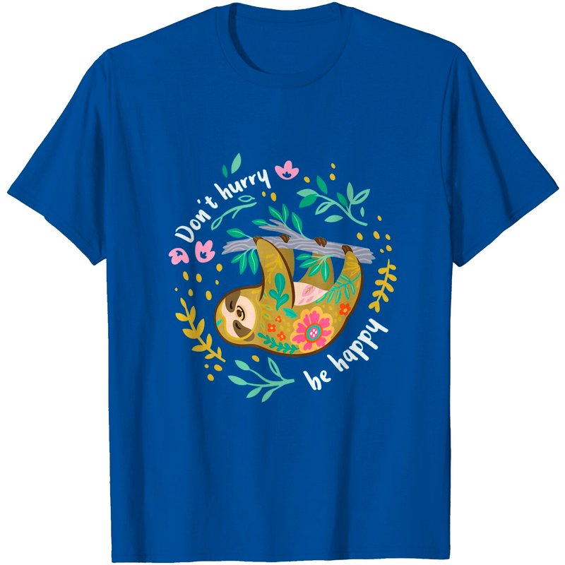 T-shirt paresseux « Don't Hurry Be Happy » pour hommes — T-shirts pour hommes