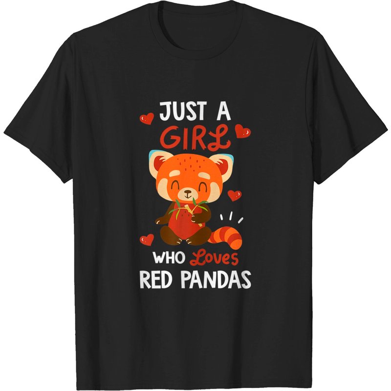 Juste une fille qui aime les pandas rouges T-shirt pour hommes