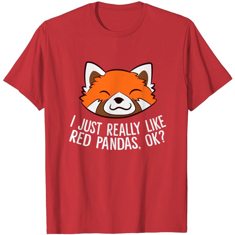 Red Panda I Just Really Like Red Pandas T-Shirt for Men — Mens T Shirts