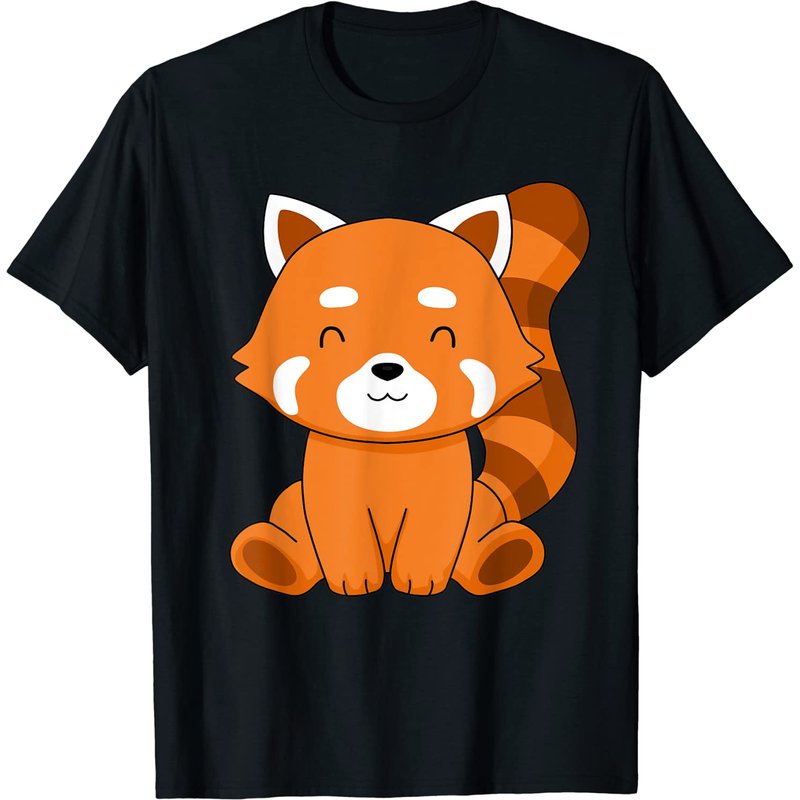 Red Panda T-Shirt for Men - Kawaii Design — Mens T Shirts