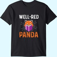 T-Shirt Well Red Panda pour hommes en noir — T-shirts pour hommes