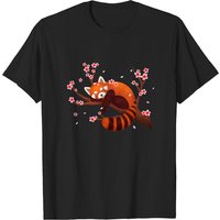 Vintage Red Panda Cherry Blossom T-Shirt for Men