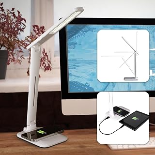 OttLite Charge Up LED Desk Lamp with USB and Wireless Charging — Led Desk Lamp