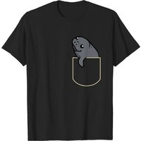 Manatee In The Pocket Dugong Pocket T-Shirt for Men