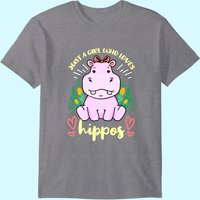 Juste Une Fille Qui Aime Les Hippopotames T-Shirt Pour Hommes