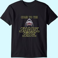 T-shirt Grand Requin Blanc pour hommes en noir