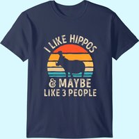 T-Shirt J'aime les Hippopotames et Peut-être 3 Personnes — T-shirts pour hommes