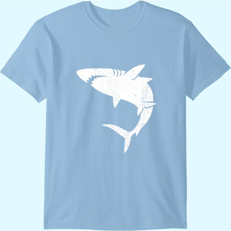 T-shirt graphique famille de requins blancs pour hommes