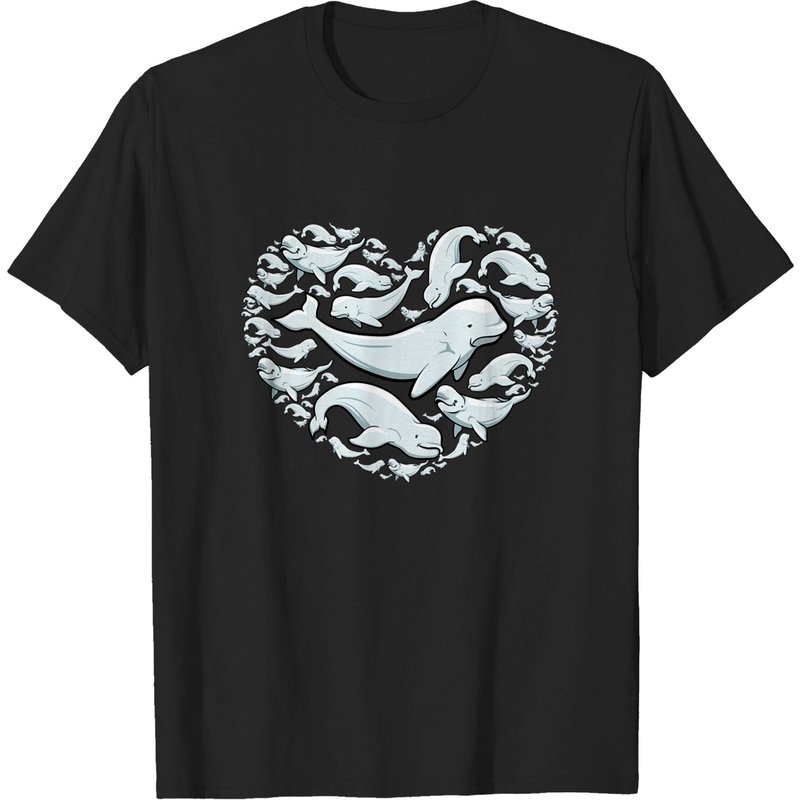 Beluga Whales Heart Symbol Valentine's Day T-Shirt for Men — Mens T Shirts