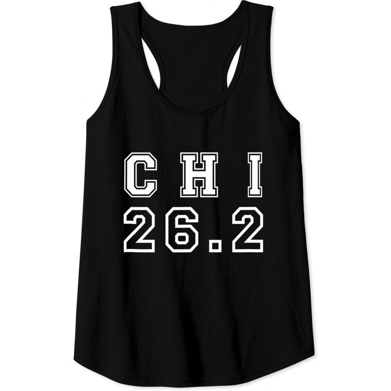 Chicago 26.2 Marathon Tank Top for Men in Black — Mens T Shirts