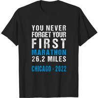 T-shirt Chicago 2022 Illinois Never Forget Your First Marathon — T-shirts pour hommes