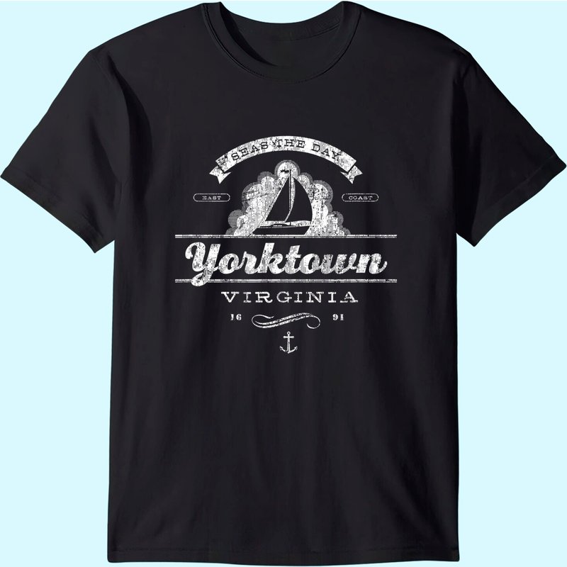 Yorktown VA Sailboat T-Shirt for Men - Vintage Nautical Tee — Mens T Shirts