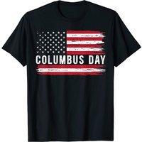 Christopher Columbus Day USA Flag Italian American Heritage T-Shirt