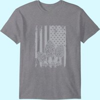 T-shirt pour hommes Morel Mushrooms Drapeau américain Fête des Pères