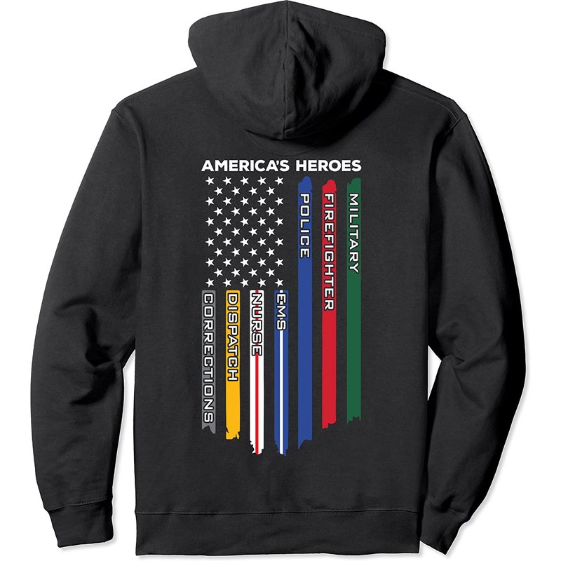 First Responders Back Pullover Hoodie for Unisex — Mens Hoodies