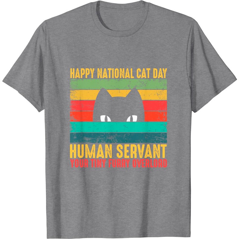 T-shirt pour hommes Serviteur Humain de Chat - Journée Nationale du Chat — T-shirts pour hommes