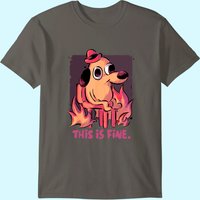 T-shirt pour hommes avec le mème Internet "This Is Fine Dog" brûlant San Francisco — T-shirts pour hommes