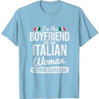 Men's Italian Woman Boyfriend T-Shirt with Italy Flag