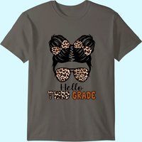 T-shirt pour hommes Kids Hello Third Grade Messy Bun — T-shirts pour hommes