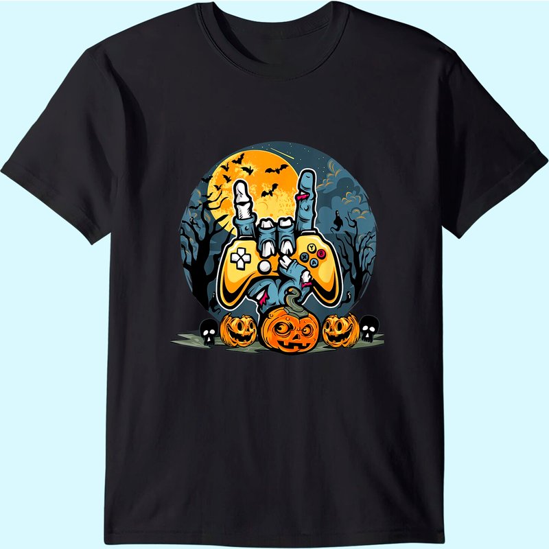T-shirt Gamer Squelette Halloween Vintage pour Hommes — T-shirts pour hommes