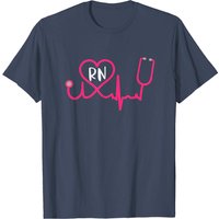 T-Shirt pour Hommes Infirmier Autorisé RN EKG Stéthoscope Cœur — T-shirts pour hommes