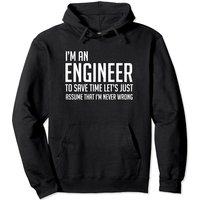 Hoodie Im An Engineer pour Unisexe en Noir — Sweats à capuche pour hommes