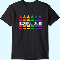 T-shirt Crayon d'enseignant préscolaire pour hommes en noir — T-shirts pour hommes