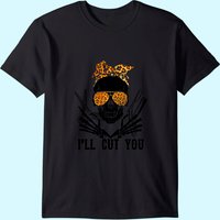 Skull Leopard Hairdresser I'll Cut You Halloween T-Shirt for Men
