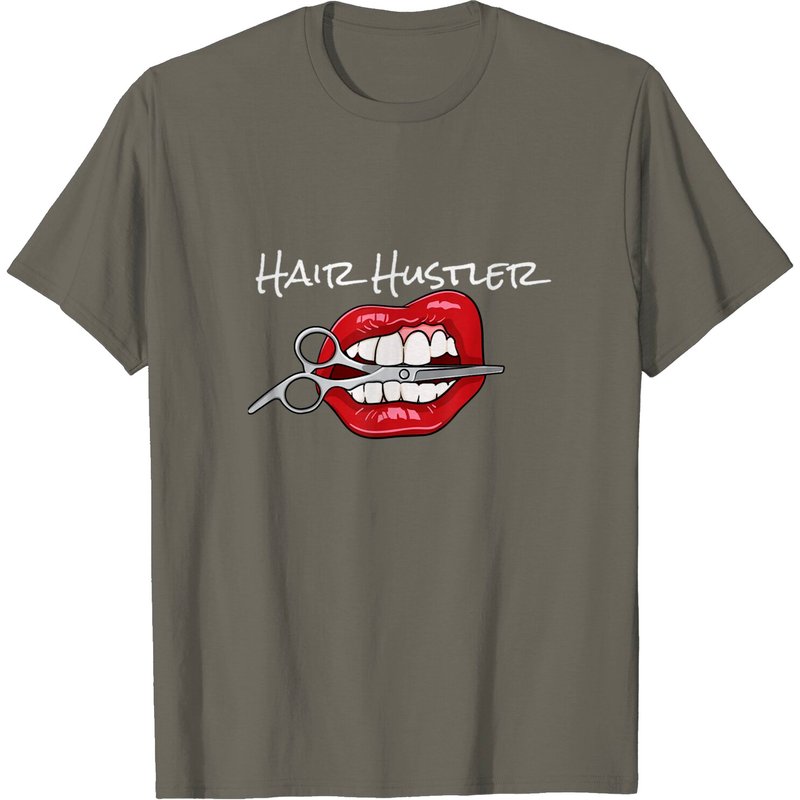 Red Lips Hairdresser Scissors Men's T-Shirt
