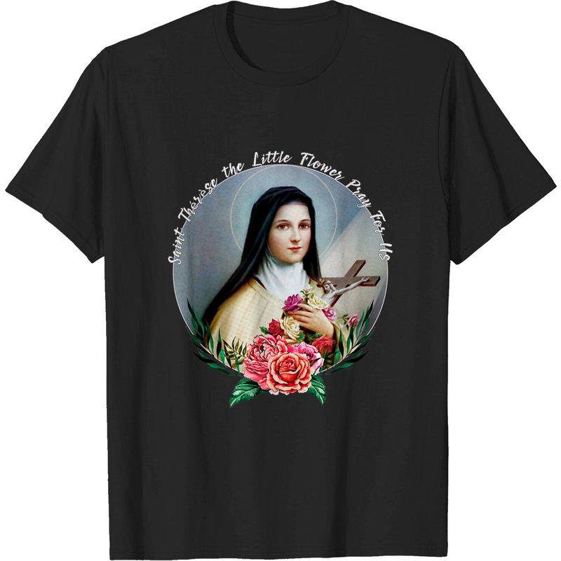 T-shirt pour hommes St Therese La Petite Fleur Priez Pour Nous