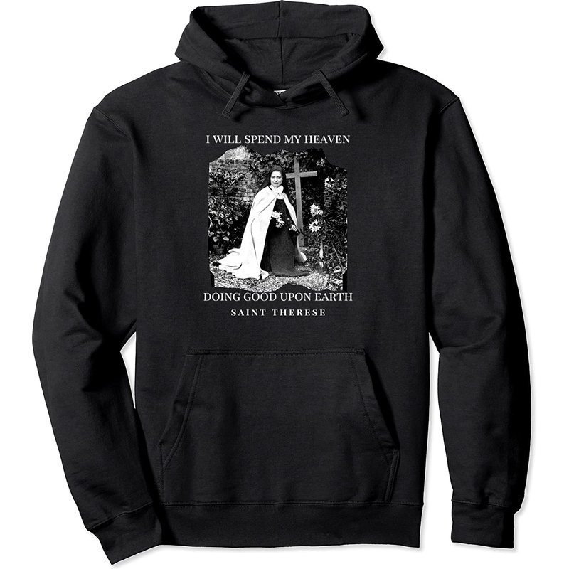Haut à capuchon avec citations de Saint Thérèse de Lisieux — Sweats à capuche pour hommes